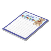 テディパーソナライズされたベア（ユダヤ教の）バル・ミツバーブルー ノートパッド (回転)