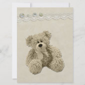 テディパーソナライズされたベイビーシャワービンゴ 招待状 (裏面)