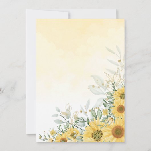 テディビーひまわり緑の赤ちゃんシャワーを待つ 招待状 (裏面)