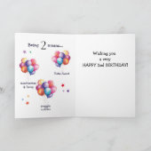 テディピンク2nd誕生日バルーンカード カード (内部)