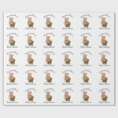 テディフォーラルガール素朴ベビーシャワー ラッピングペーパー (フラット)