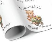 テディフォーラルガール素朴ベビーシャワー ラッピングペーパー (ロールコーナー)