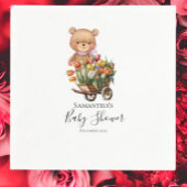 テディフローラガール素朴フローラピンクナプキンス スタンダードカクテルナプキン