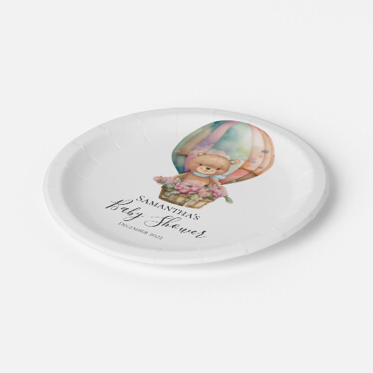 テディフローラボーイホットエアバルーンブルー紙プレート ペーパープレート (アングル)