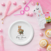 テディフローラボーイ素朴ブルー紙プレート ペーパープレート (パーティー)