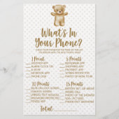 テディベアあなたの電話の赤ちゃんシャワーゲームで 便箋 (正面)