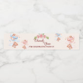 テディベアありがとうベビーショーウォーターボトルラベル ペットボトルラベル (シングルラベル)