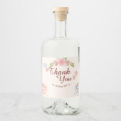 テディベアありがとうベビーショーウォーターボトルラベル リキュールボトルラベル (正面)