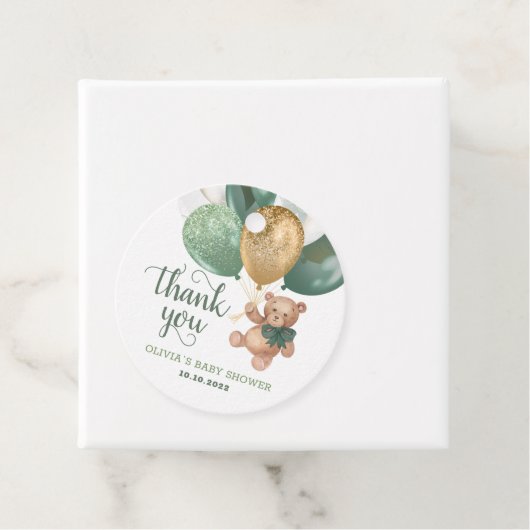 テディベアありがとう赤ちゃんシャワー好意ギフトラベル フェイバータグ (インサイチュ)
