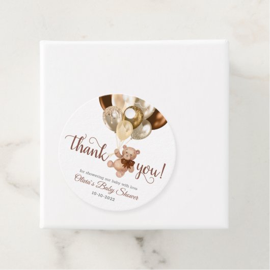 テディベアありがとう赤ちゃんシャワー好意ギフトラベル フェイバータグ (インサイチュ)