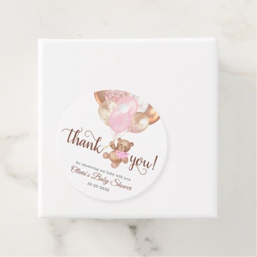 テディベアありがとう赤ちゃんシャワー好意ギフトラベル フェイバータグ (インサイチュ)