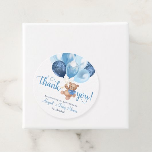 テディベアありがとう赤ちゃんシャワー好意ギフトラベル フェイバータグ (インサイチュ)