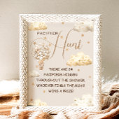 テディベアおしゃぶり狩りおもしろいゲームサイン ポスター