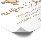 テディベアおしゃぶり狩りベビーシャワーゲーム ポスター (角)