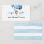 テディベアおむつラッフルベビーシャワー エンクロージャーカード (正面/裏面)
