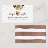 テディベアおむつラッフルベビーシャワー エンクロージャーカード (正面/裏面)