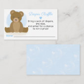 テディベアおむつラッフルボーイ赤ちゃんシャワー エンクロージャーカード (正面/裏面)