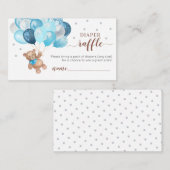 テディベアおむつラッフル赤ちゃんシャワーエンクロージャ エンクロージャーカード (正面/裏面)