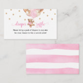 テディベアおむつラッフル赤ちゃんシャワー囲い車 エンクロージャーカード (正面/裏面)