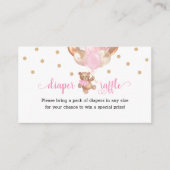 テディベアおむつラッフル赤ちゃんシャワー囲い車 エンクロージャーカード (正面)