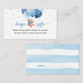 テディベアおむつラッフル赤ちゃんシャワー囲い車 エンクロージャーカード (正面/裏面)