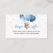 テディベアおむつラッフル赤ちゃんシャワー囲い車 エンクロージャーカード (正面)