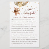 テディベアおもしろいベビーファクト赤ちゃんシャワーゲーム (正面)