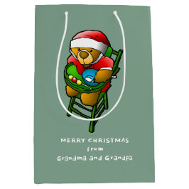 テディベアからのメリークリスマス ミディアムペーパーバッグ