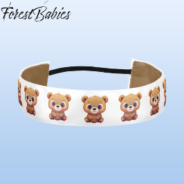 テディベアかわいいお洒落動物マンガグラフィック アスレチックヘッドバンド