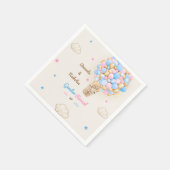 テディベアかわいいジェンダーがピンク色を明かす スタンダードカクテルナプキン (角)