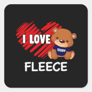 テディベアかわいいベビーアニマルラブカドルギフトアイディア スクエアシール