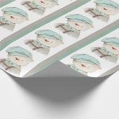 テディベアかわいい愛らしい愛らしい甘い赤ちゃん動物 ラッピングペーパー (角)