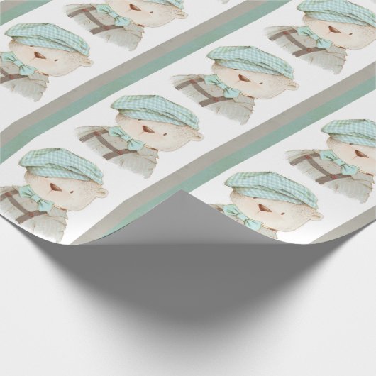 テディベアかわいい愛らしい愛らしい甘い赤ちゃん動物 ラッピングペーパー (角)