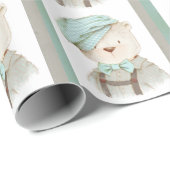 テディベアかわいい愛らしい愛らしい甘い赤ちゃん動物 ラッピングペーパー (ロールコーナー)