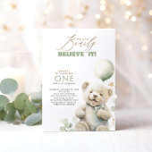 テディベアかわいい誕生日パーティー 招待状