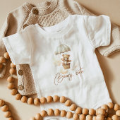 テディベアかわいい赤ちゃんシャワー ベビーボディスーツ