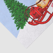 テディベアがクリスマスプレゼントを包む 薄葉紙 (詳細)