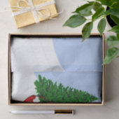 テディベアがクリスマスプレゼントを包む 薄葉紙 (ギフト)