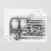 テディベアがリンゴ酒を飲みすぎた ポストカード (正面/裏面)