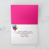 テディベアが古い誕生日 カード (内部)