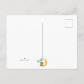 テディベアが月に座る |女の子シャワー インビテーションポストカード (裏面)