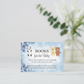テディベアが本を持ってくる赤ちゃんシャワーカード プレイスカード (スタンド正面)