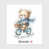 テディベアが自転車に乗っている シール (シート)