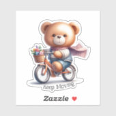 テディベアが自転車に乗っている シール (シート)