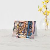 テディベアが詰まった自動販売機 カード (黄色い花)