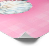 テディベアが赤ちゃんを抱っこ ピンクのプリント ポスター (角)