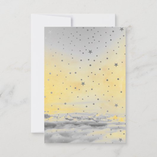 テディベアきらめく小さな星の赤ちゃんシャワー サンキューカード (裏面)