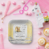 テディベアきらめく小さな星の赤ちゃんシャワー ペーパープレート (パーティー)