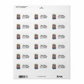 テディベアでいっぱいの自動販売機 ラベル (フルシート)