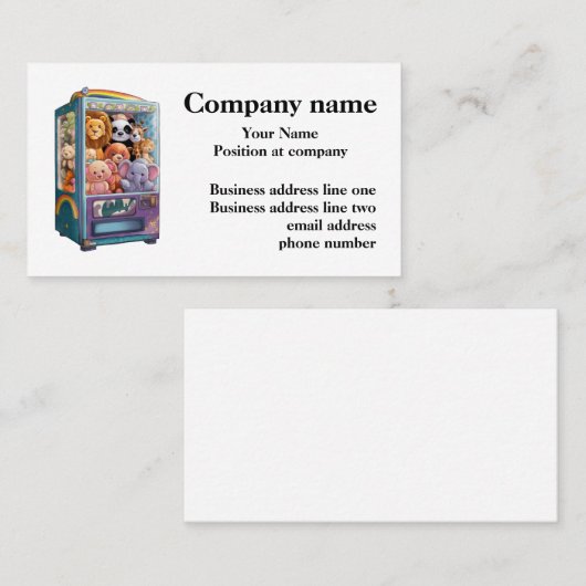 テディベアでいっぱいの自動販売機 名刺 (正面/裏面)